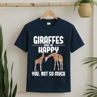 Giraffes Make Me Happy Safari Zoo Animal Lover Giraffe T-Shirt thumb 2