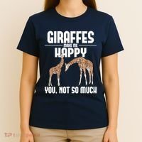 Giraffes Make Me Happy Safari Zoo Animal Lover Giraffe T-Shirt thumb 4