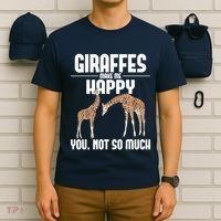 Giraffes Make Me Happy Safari Zoo Animal Lover Giraffe T-Shirt thumb 6