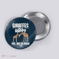 Giraffes Make Me Happy Safari Zoo Animal Lover Giraffe Button thumb 0