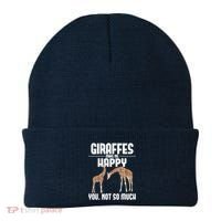 Giraffes Make Me Happy Safari Zoo Animal Lover Giraffe Beanie thumb 0