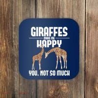 Giraffes Make Me Happy Safari Zoo Animal Lover Giraffe Coaster thumb 0
