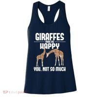 Giraffes Make Me Happy Safari Zoo Animal Lover Giraffe Women's Tank Top thumb 0