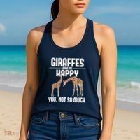 Giraffes Make Me Happy Safari Zoo Animal Lover Giraffe Women's Tank Top thumb 2