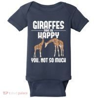 Giraffes Make Me Happy Safari Zoo Animal Lover Giraffe Baby Bodysuit thumb 0