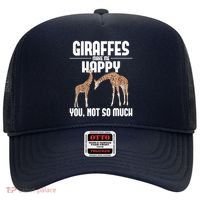Giraffes Make Me Happy Safari Zoo Animal Lover Giraffe Hat thumb 0