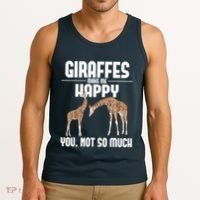 Giraffes Make Me Happy Safari Zoo Animal Lover Giraffe Tank Top thumb 3