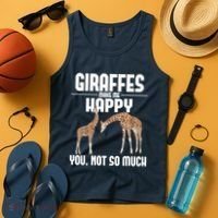 Giraffes Make Me Happy Safari Zoo Animal Lover Giraffe Tank Top thumb 4