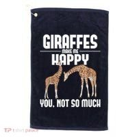 Giraffes Make Me Happy Safari Zoo Animal Lover Giraffe Golf Towel thumb 0