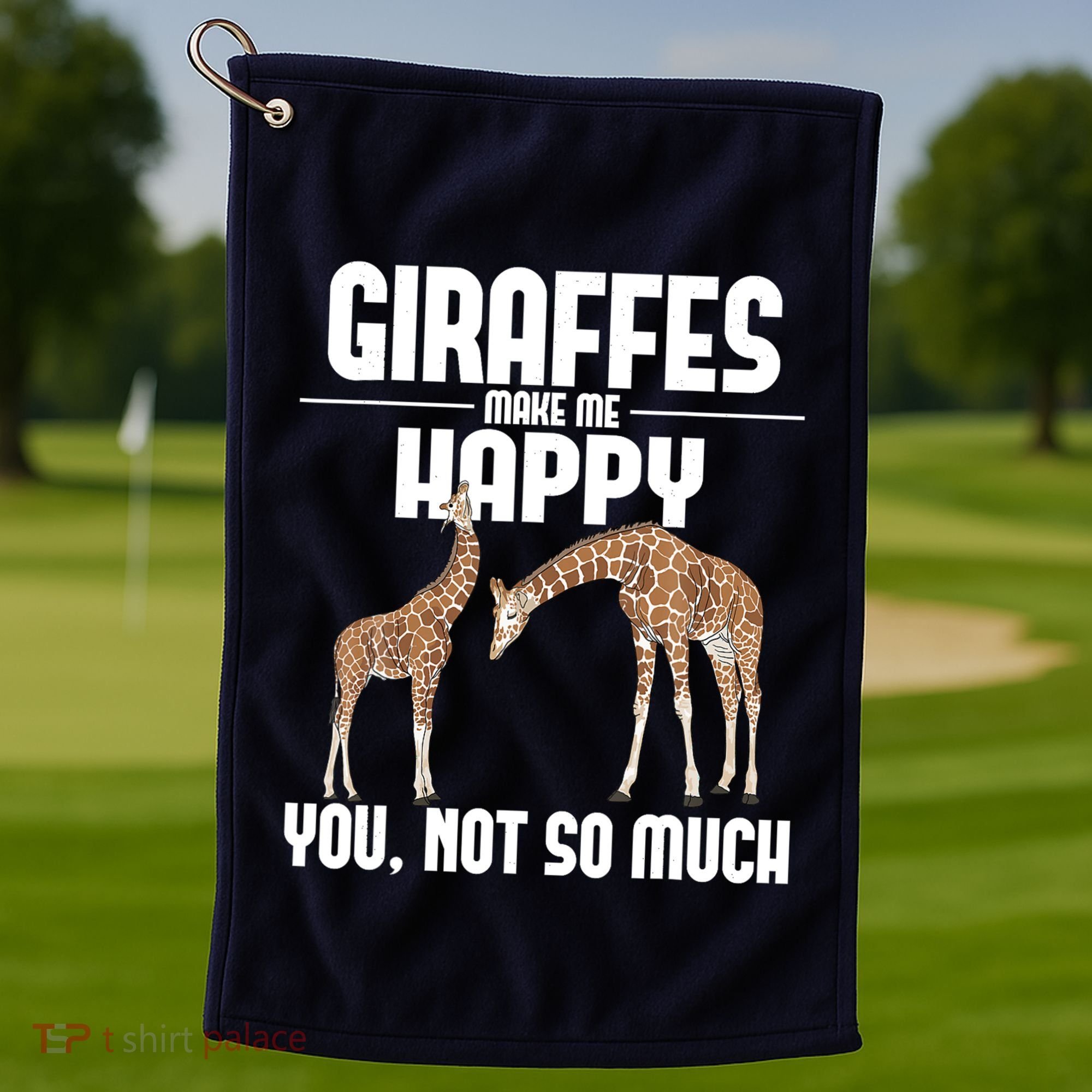 Giraffes Make Me Happy Safari Zoo Animal Lover Giraffe Golf Towel