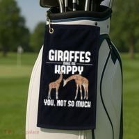 Giraffes Make Me Happy Safari Zoo Animal Lover Giraffe Golf Towel thumb 2
