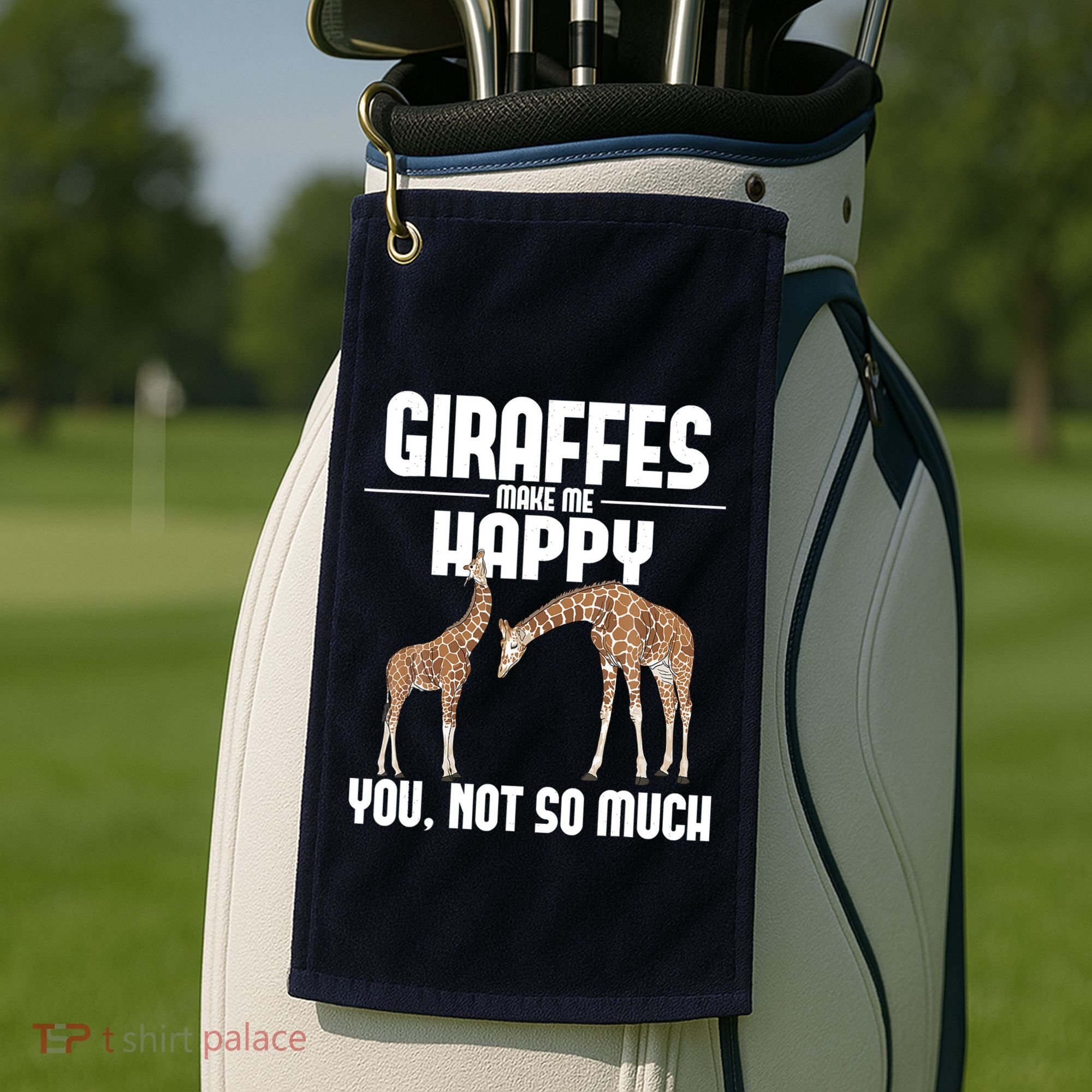Giraffes Make Me Happy Safari Zoo Animal Lover Giraffe Golf Towel