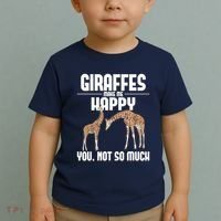 Giraffes Make Me Happy Safari Zoo Animal Lover Giraffe Toddler T-Shirt thumb 2