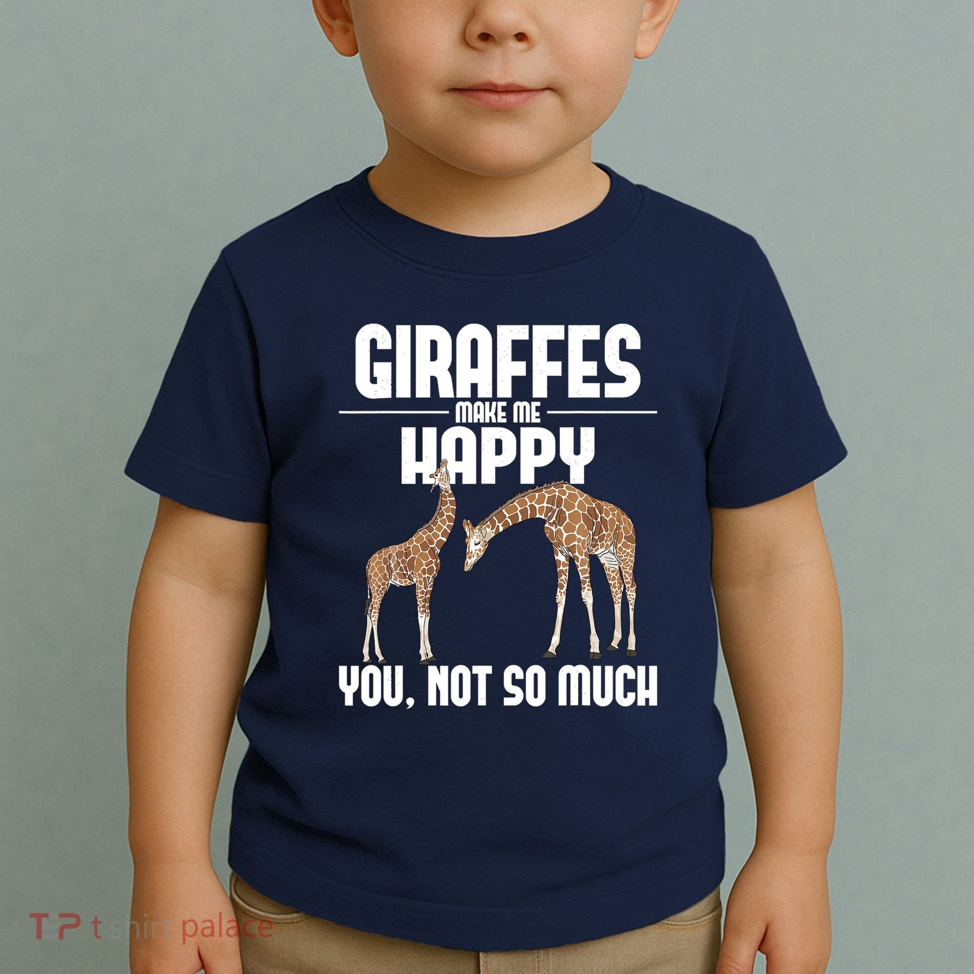 Giraffes Make Me Happy Safari Zoo Animal Lover Giraffe Toddler T-Shirt