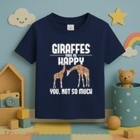 Giraffes Make Me Happy Safari Zoo Animal Lover Giraffe Toddler T-Shirt thumb 3