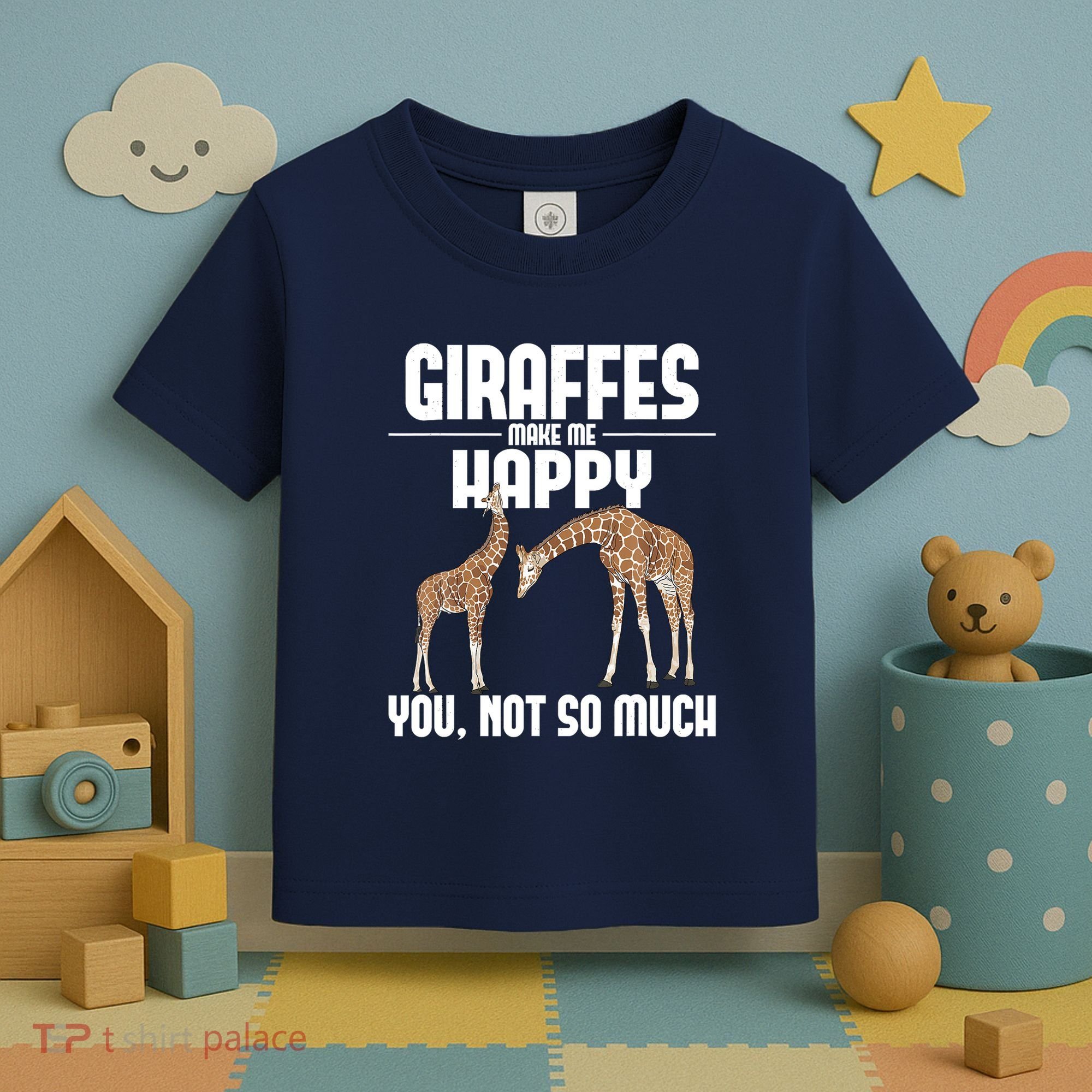 Giraffes Make Me Happy Safari Zoo Animal Lover Giraffe Toddler T-Shirt