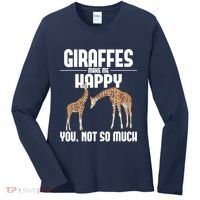 Giraffes Make Me Happy Safari Zoo Animal Lover Giraffe Women's Long Sleeve Shirt thumb 0