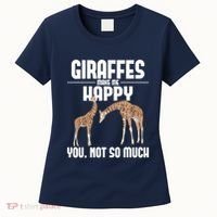 Giraffes Make Me Happy Safari Zoo Animal Lover Giraffe Women's T-Shirt thumb 0