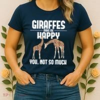 Giraffes Make Me Happy Safari Zoo Animal Lover Giraffe Women's T-Shirt thumb 2