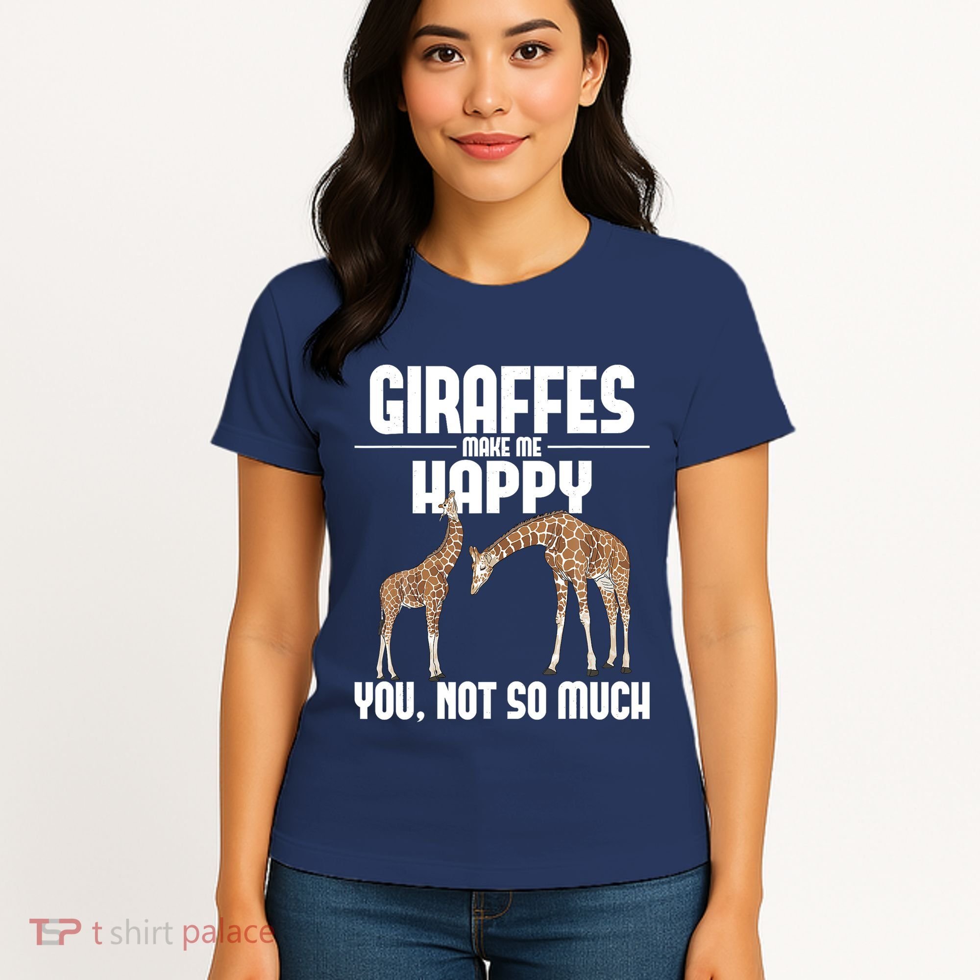 Giraffes Make Me Happy Safari Zoo Animal Lover Giraffe Women's T-Shirt