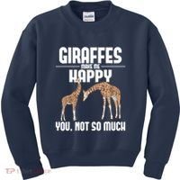 Giraffes Make Me Happy Safari Zoo Animal Lover Giraffe Kids Sweatshirt thumb 0