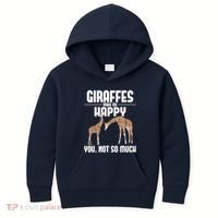 Giraffes Make Me Happy Safari Zoo Animal Lover Giraffe Kids Hoodie thumb 0