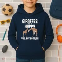 Giraffes Make Me Happy Safari Zoo Animal Lover Giraffe Kids Hoodie thumb 2