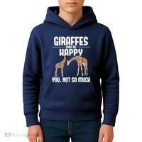 Giraffes Make Me Happy Safari Zoo Animal Lover Giraffe Kids Hoodie thumb 4