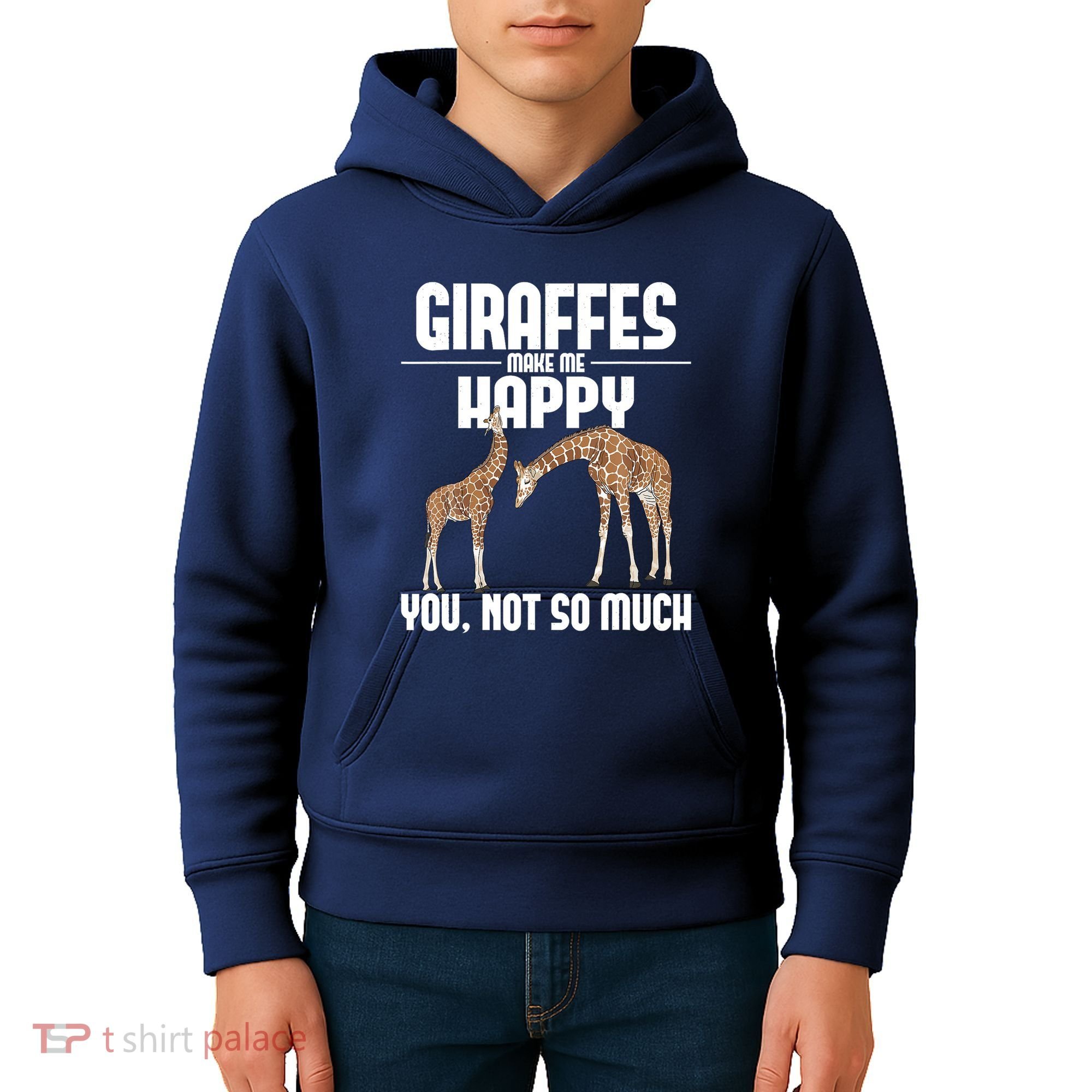 Giraffes Make Me Happy Safari Zoo Animal Lover Giraffe Kids Hoodie