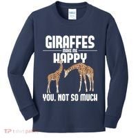 Giraffes Make Me Happy Safari Zoo Animal Lover Giraffe Kids Long Sleeve Shirt thumb 0