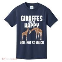 Giraffes Make Me Happy Safari Zoo Animal Lover Giraffe Kids T-Shirt thumb 0