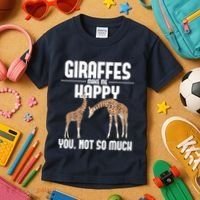 Giraffes Make Me Happy Safari Zoo Animal Lover Giraffe Kids T-Shirt thumb 3