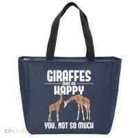 Giraffes Make Me Happy Safari Zoo Animal Lover Giraffe Tote Bag thumb 0