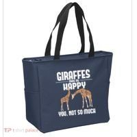 Giraffes Make Me Happy Safari Zoo Animal Lover Giraffe Tote Bag thumb 2