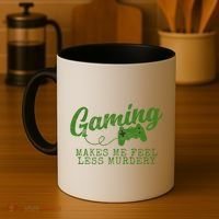 Gaming Makes Me Feel Less Murdery Funny Coffee Mug thumb 4