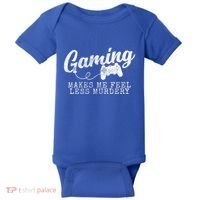 Gaming Makes Me Feel Less Murdery Funny Baby Bodysuit thumb 0