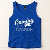 Gaming Makes Me Feel Less Murdery Funny Tank Top thumb 2