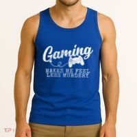 Gaming Makes Me Feel Less Murdery Funny Tank Top thumb 3