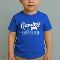 Gaming Makes Me Feel Less Murdery Funny Toddler T-Shirt thumb 2