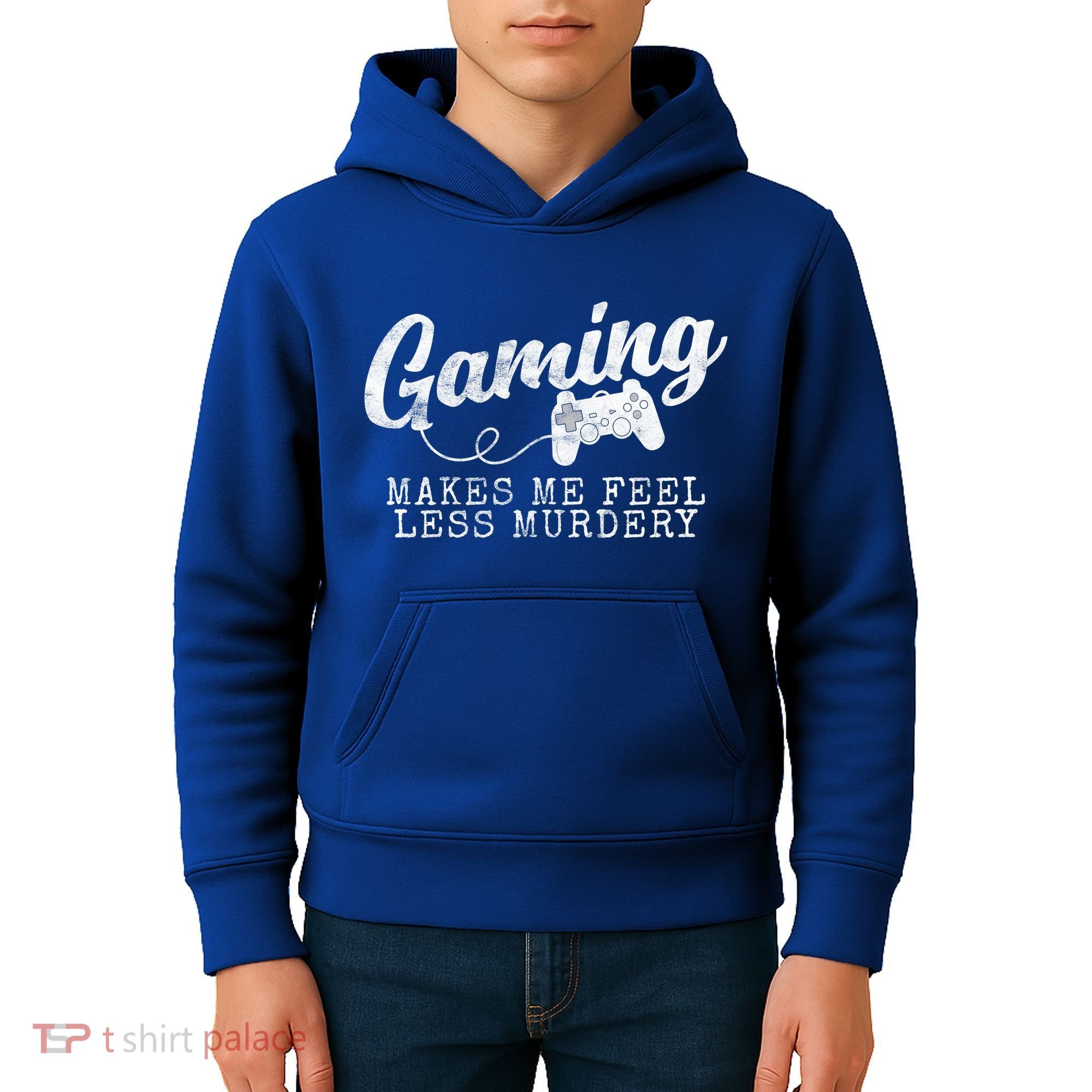 Gaming Makes Me Feel Less Murdery Funny Kids Hoodie
