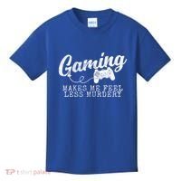 Gaming Makes Me Feel Less Murdery Funny Kids T-Shirt thumb 0