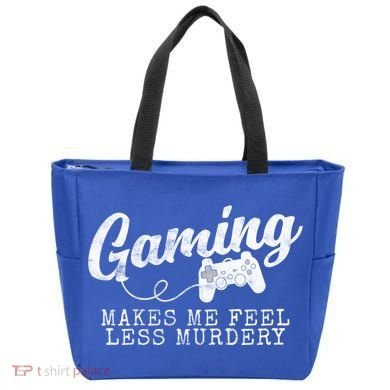 Gaming Makes Me Feel Less Murdery Funny Tote Bag