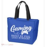 Gaming Makes Me Feel Less Murdery Funny Tote Bag thumb 3