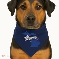 Glennie Michigan MI Map USA-Made Doggie Bandana thumb 1