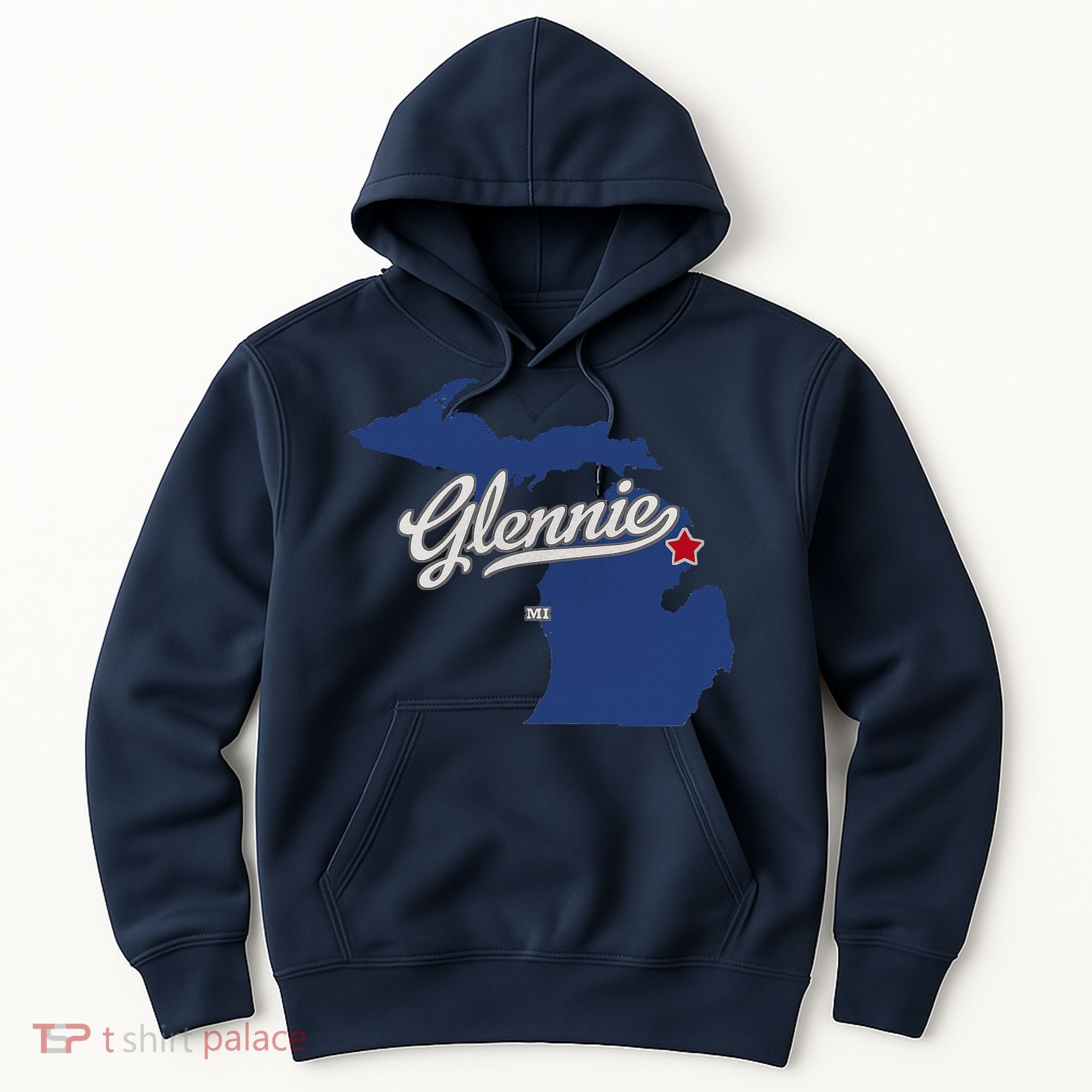 Glennie Michigan MI Map Hoodie