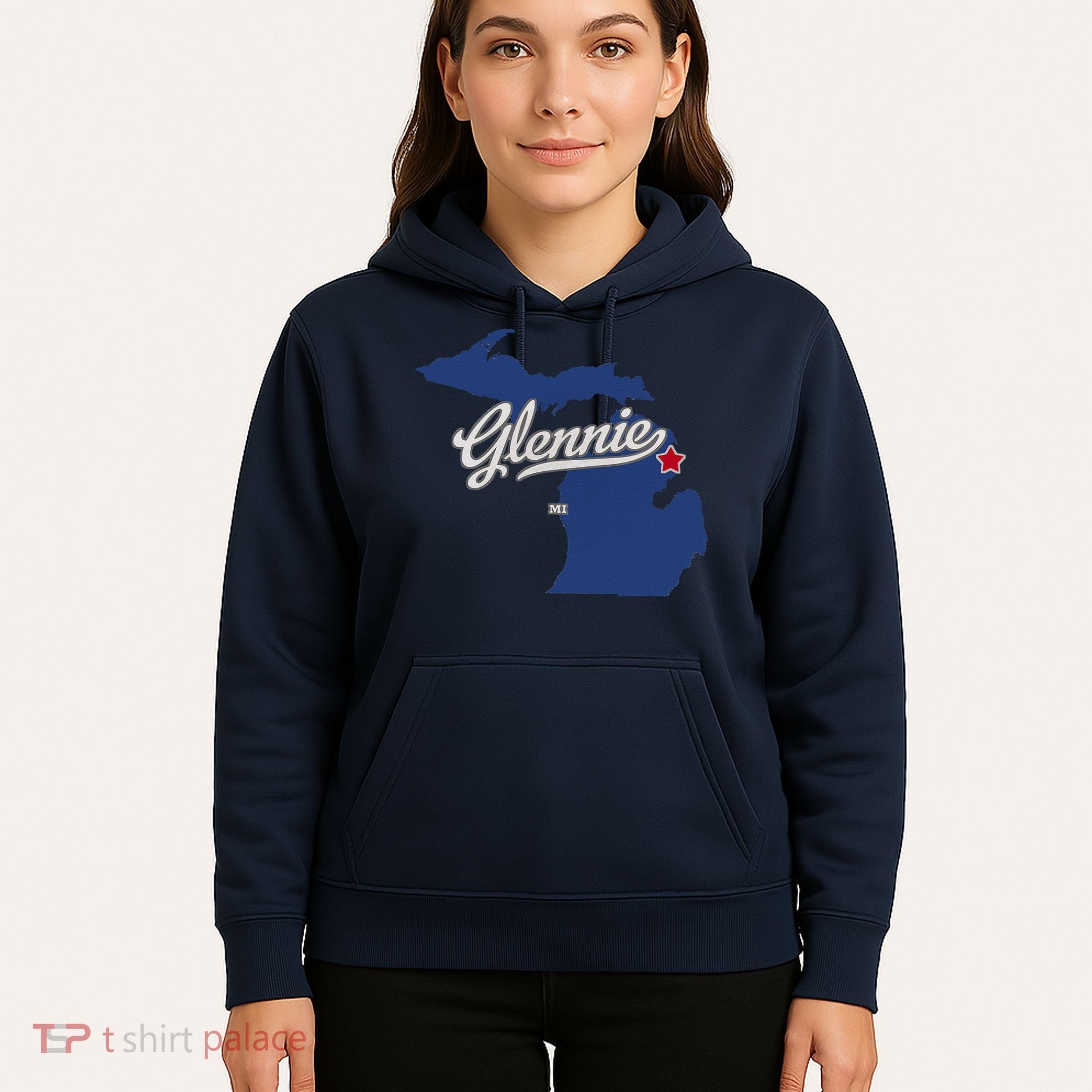 Glennie Michigan MI Map Hoodie