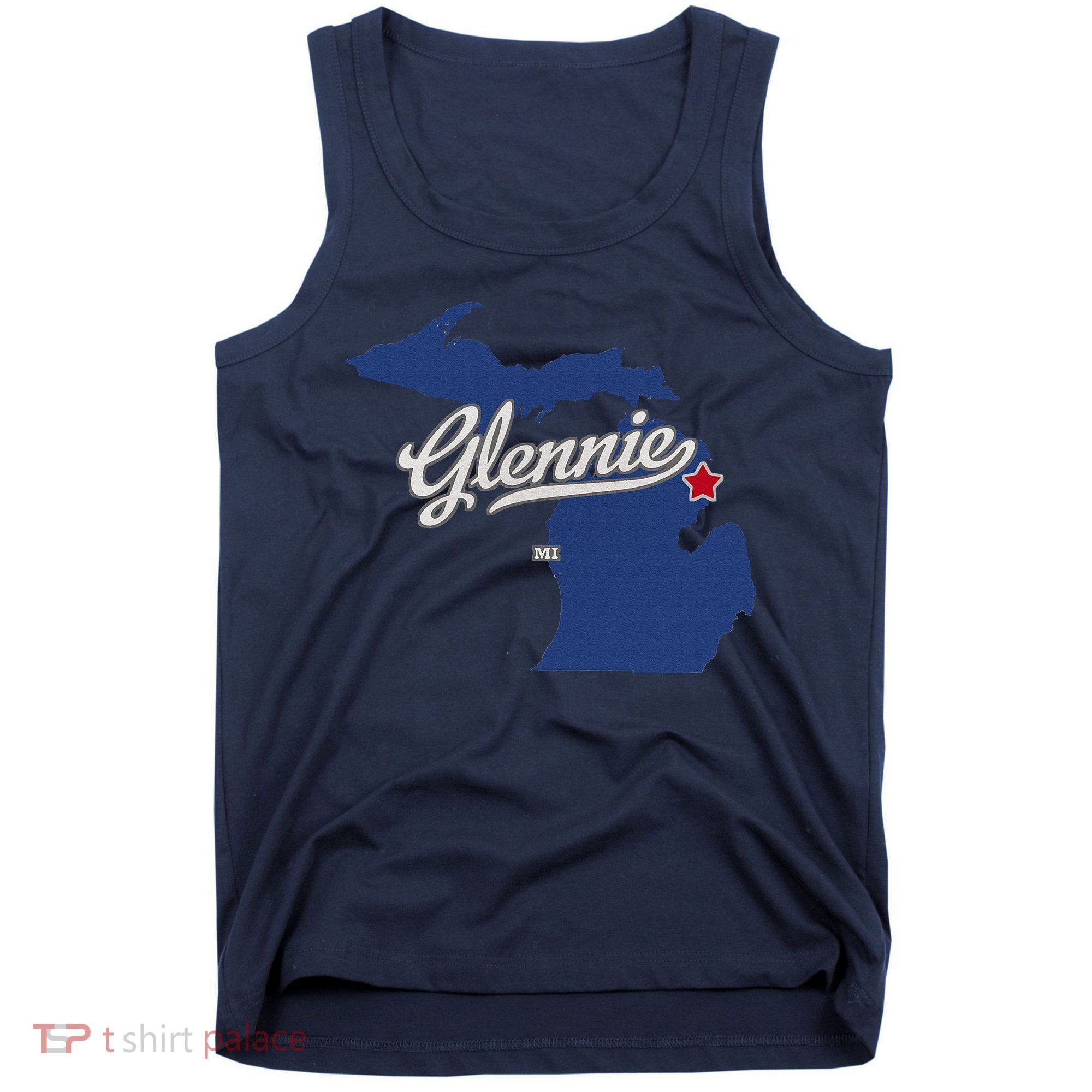 Glennie Michigan MI Map Tank Top