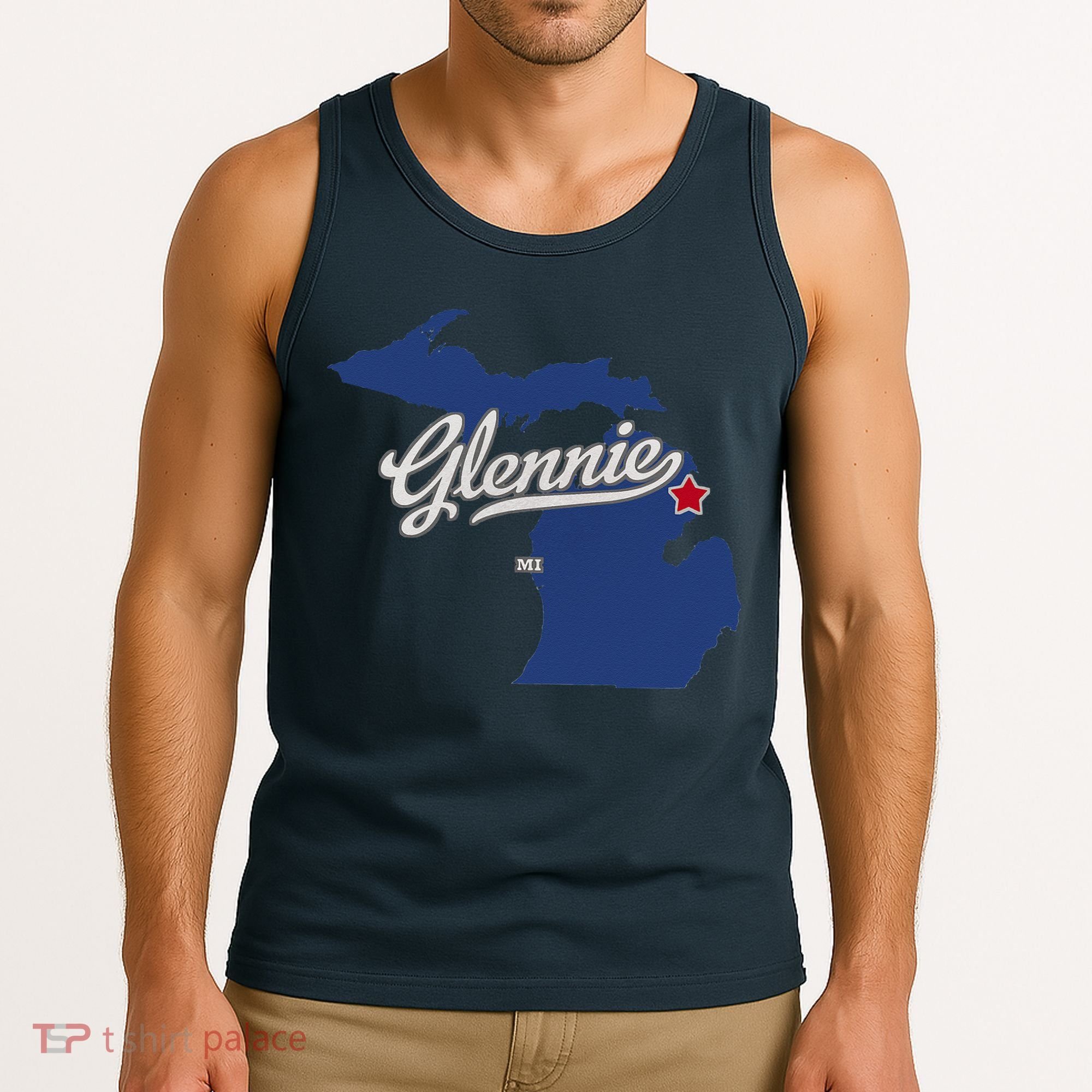 Glennie Michigan MI Map Tank Top