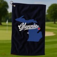 Glennie Michigan MI Map Golf Towel thumb 1