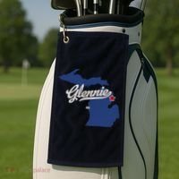 Glennie Michigan MI Map Golf Towel thumb 2